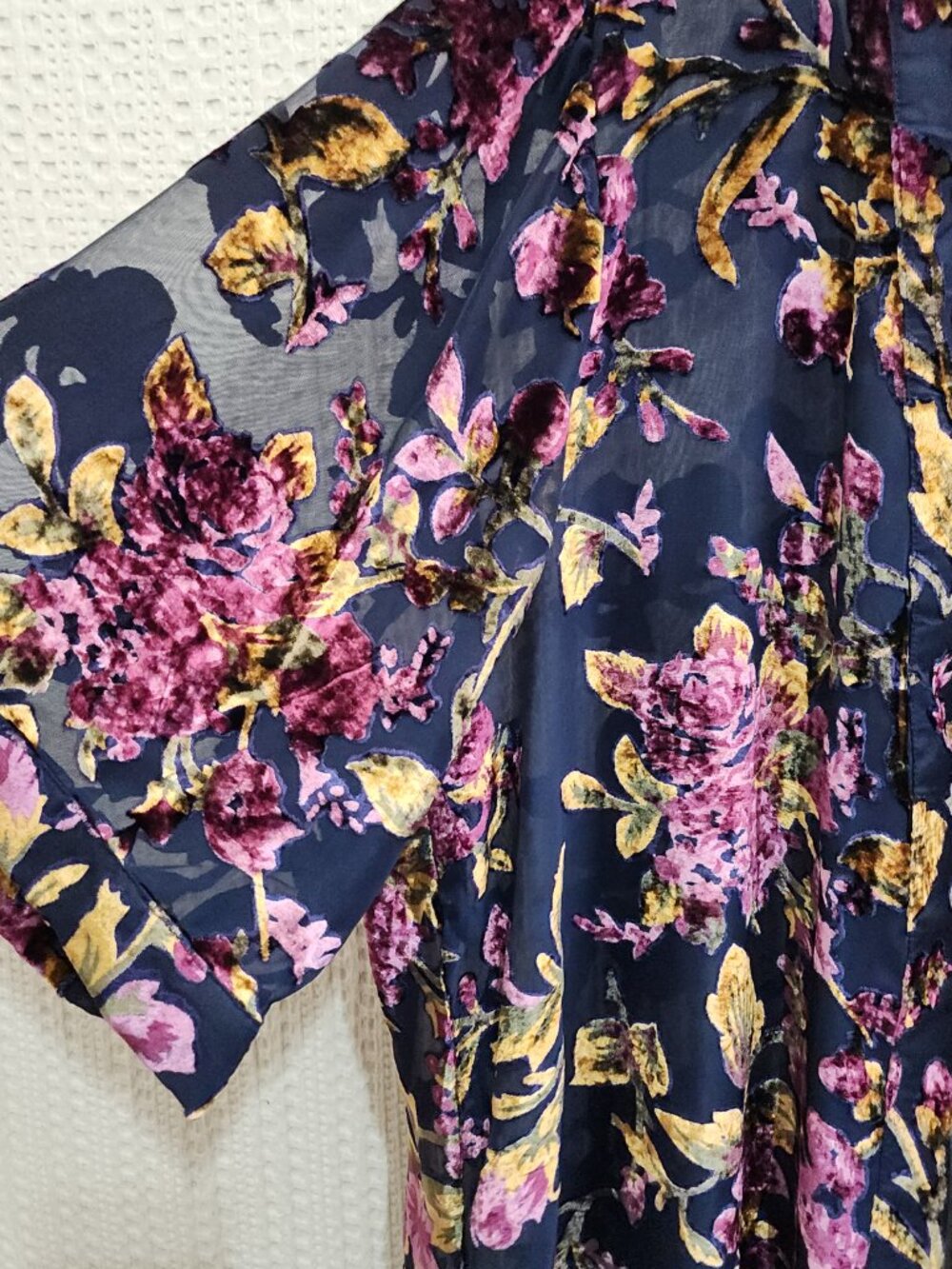 Catherines Velvet Burnout Floral Sheer Kimono Festival Whimsigoth Boho 4X/5X - Picture 5 of 13